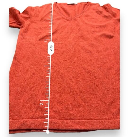 Manrico Cashmere Orange Long Sleeve V Neck Pullover Sweater Size 42 - Picture 11 of 11